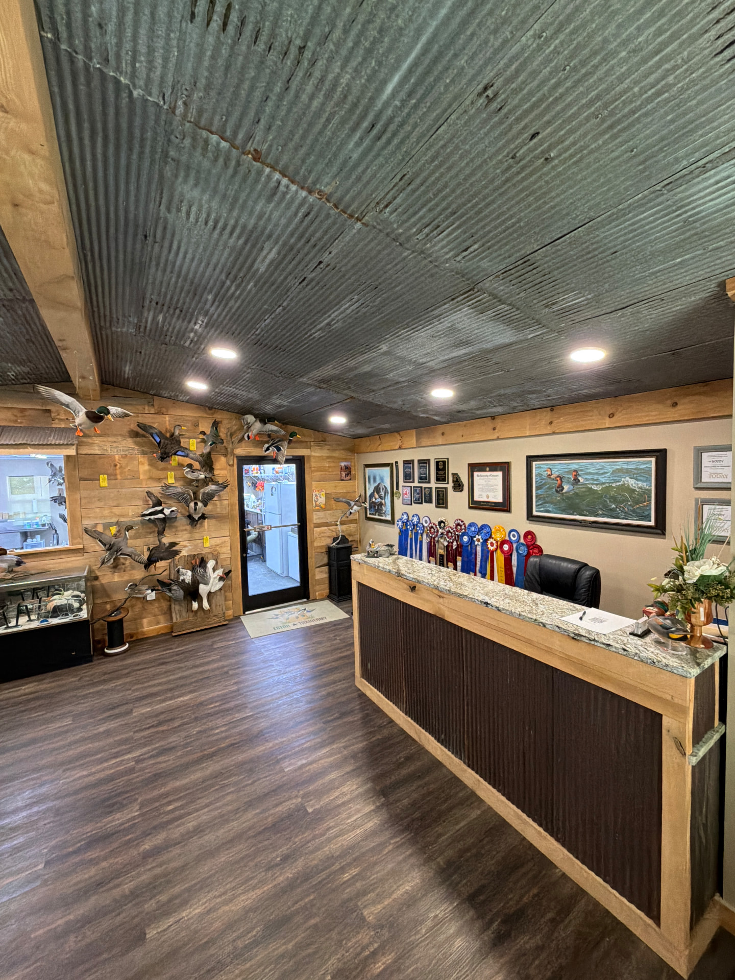 Inside the E. Star Waterfowl Taxidermy studio.